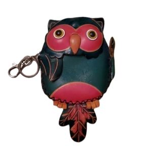 Owl Coinpurse In a Colorful Leather